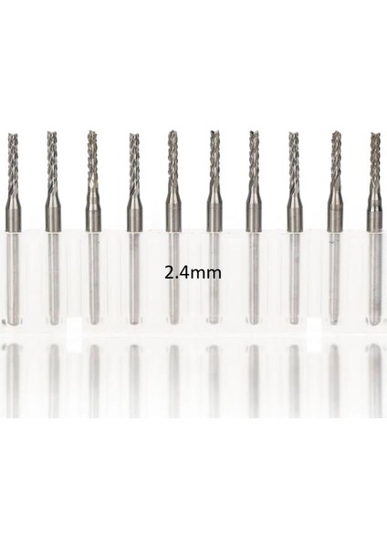 Tungsten Karbür Pcb Kesme Cnc Freze Ahşap Işleme 2.4mm 10 Adet