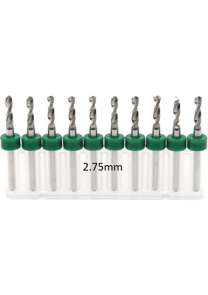 Mikro Karbür Pcb Matkap Ucu Metal Cnc Sondaj 10LU Set 2.75MM