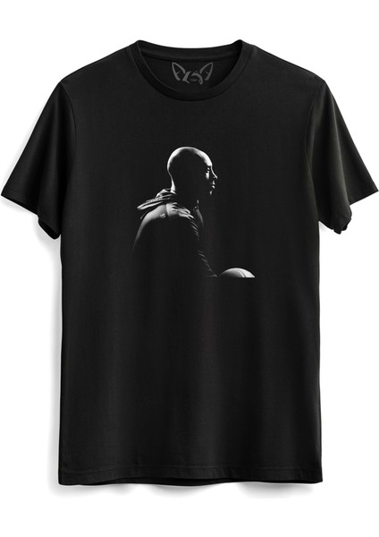 Kobe Bryant Tasarımlı Resimli Baskılı Siyah Tshirt