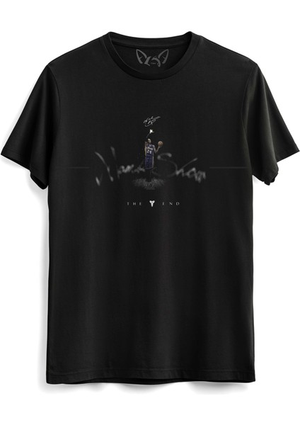 Kobe Bryant Tasarımlı Resim Baskılı Siyah Tshirt