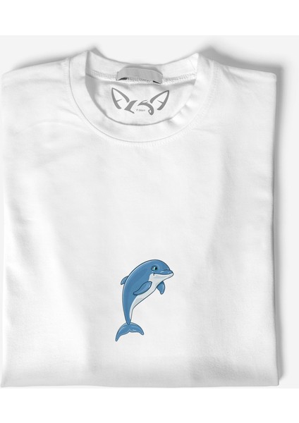 Animal Yunus Balığı Dijital Baskılı Beyaz Tshirt fiyatları