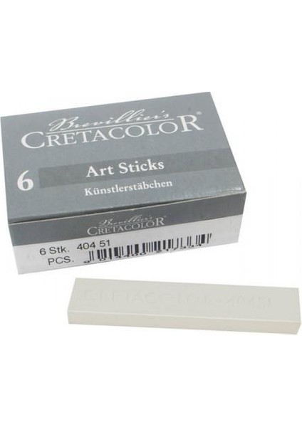 White Chalk Dry Soft 7X14 mm Çizim ve Sanat Çubuğu 404 51