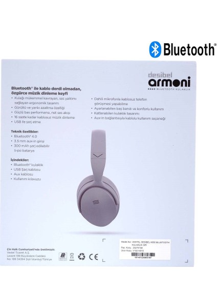 Desibel K650 Bluetooth Kulaklık Gri