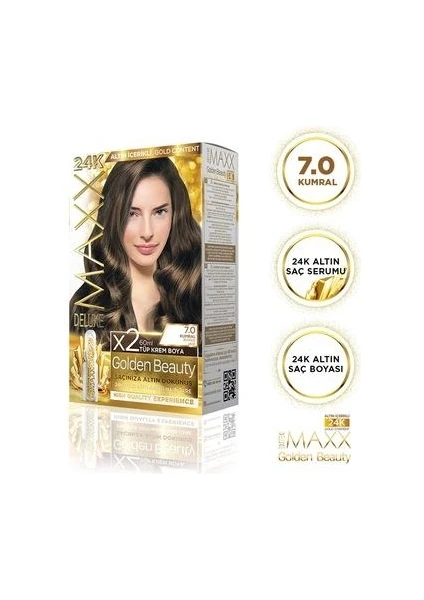 Deluxe Golden 7.0 Kumral 24K Altın Içerikli Saç Boyası