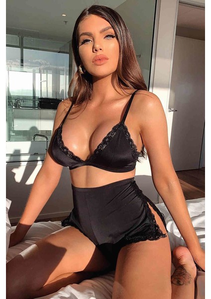 Seksi Sütyen Külot Takım Siyah