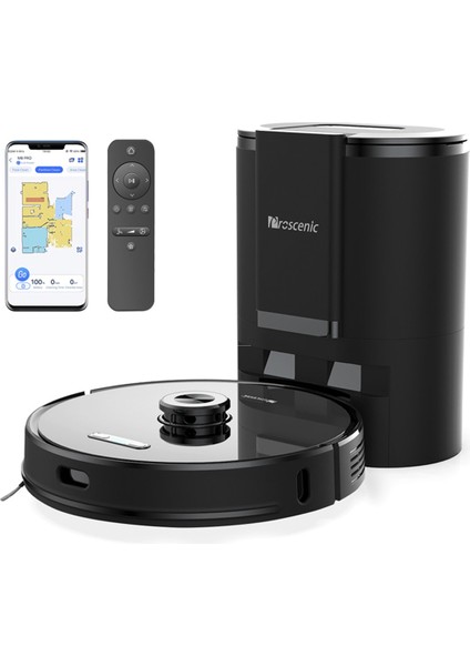 M8 Pro Akıllı Çöp İstasyonlu Robot Vacuum&Mop Süpürge (Proscenic Türkiye Garantili)
