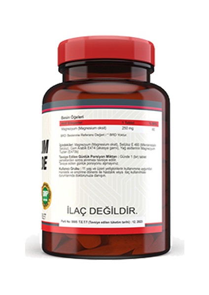Magnesium Oxide Magnezyum 250 Mg 120 Tablet & Vitamin D3 400 Iu 20 ml Sprey (Sıvı)