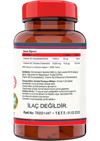 Vitamin D3-K2 120 Tablet & Vitamin D3 400 Iu 20 ml Sprey (Sıvı)