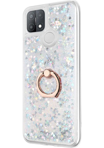 Oppo A15S Kılıf Glitter Liquid Holder Gümüş fiyatları