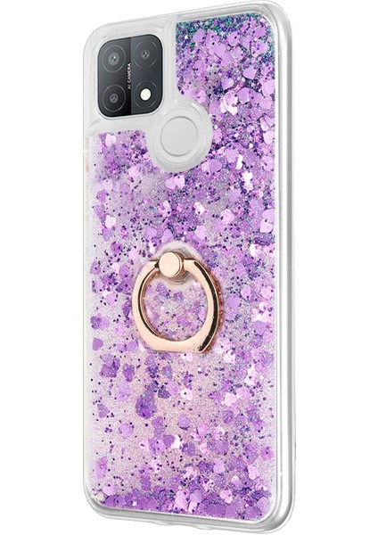 Oppo A15S Kılıf Glitter Liquid Holder Mor fiyatları