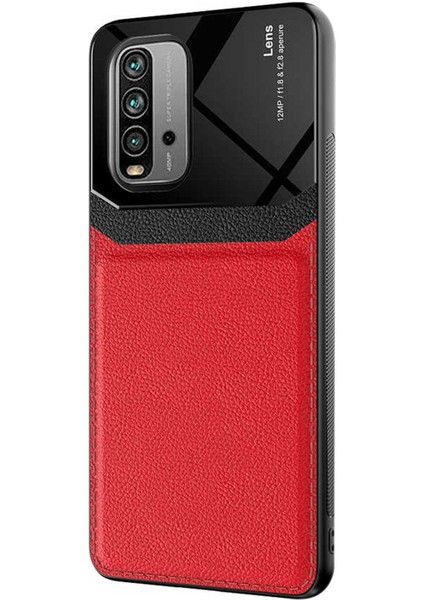 Xiaomi Redmi 9t Kılıf Uniq Leather Kırmızı