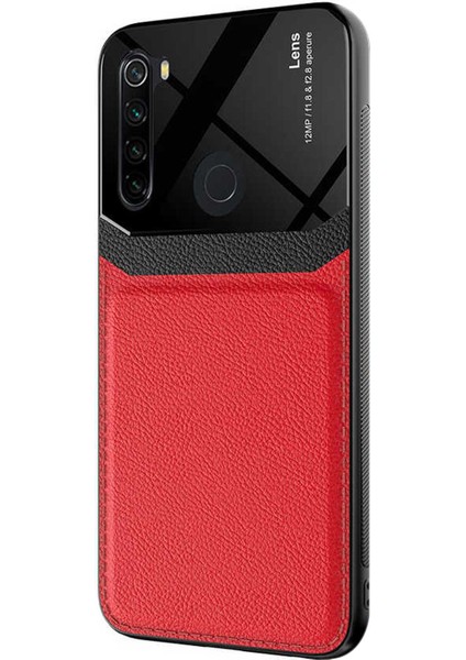 Xiaomi Redmi Note 8 Kılıf Uniq Leather Kırmızı