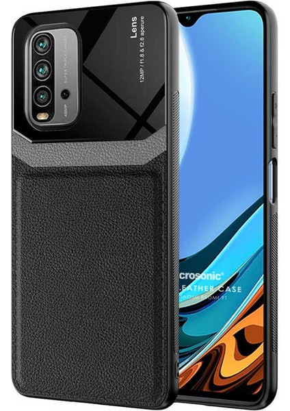 Xiaomi Redmi 9t Kılıf Uniq Leather Siyah