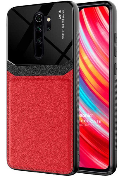 Xiaomi Redmi Note 8 Pro Kılıf Uniq Leather Kırmızı