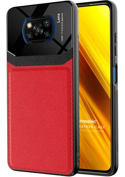 Xiaomi Poco X3 Pro Kılıf Uniq Leather Kırmızı