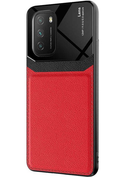 Xiaomi Poco M3 Kılıf Uniq Leather Kırmızı