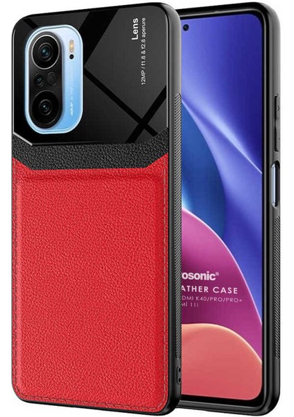 Xiaomi Redmi K40 Kılıf Uniq Leather Kırmızı