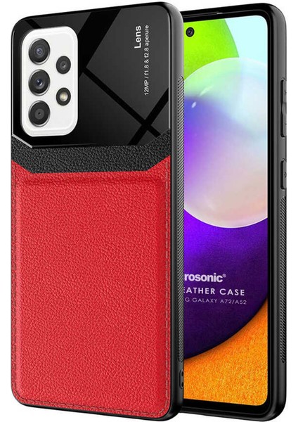 Samsung Galaxy A72 Kılıf Uniq Leather Kırmızı
