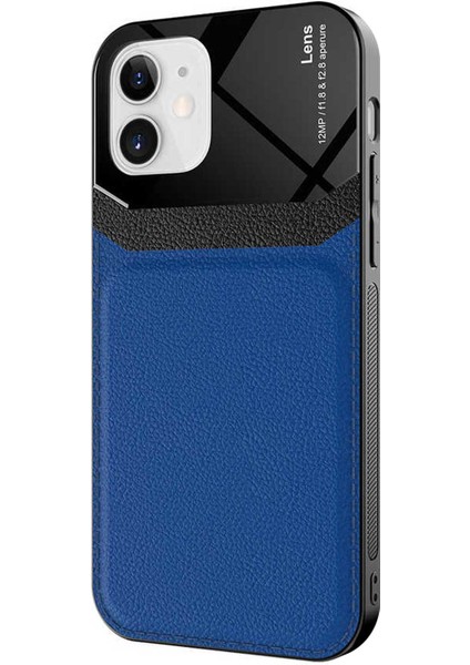 Apple iPhone 12 Kılıf Uniq Leather Lacivert fiyatları