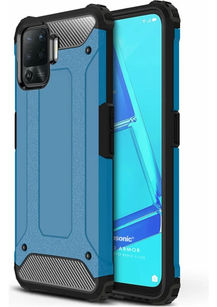 Oppo Reno 5 Lite Kılıf Rugged Armor Mavi