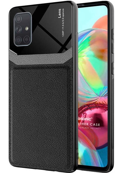 Samsung Galaxy A71 Kılıf Uniq Leather Siyah