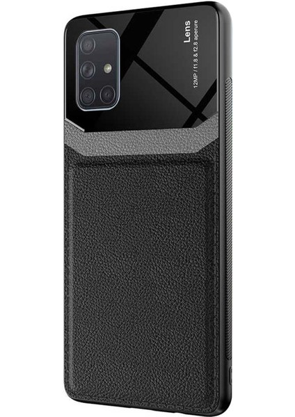 Samsung Galaxy A71 Kılıf Uniq Leather Siyah