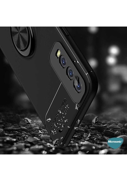 Vivo Y11S Kılıf Kickstand Ring Holder Siyah Rose indirimleri