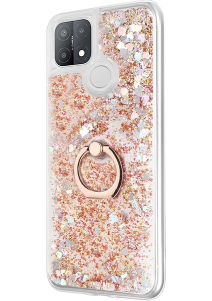 Oppo A15S Kılıf Glitter Liquid Holder Gold fiyatları