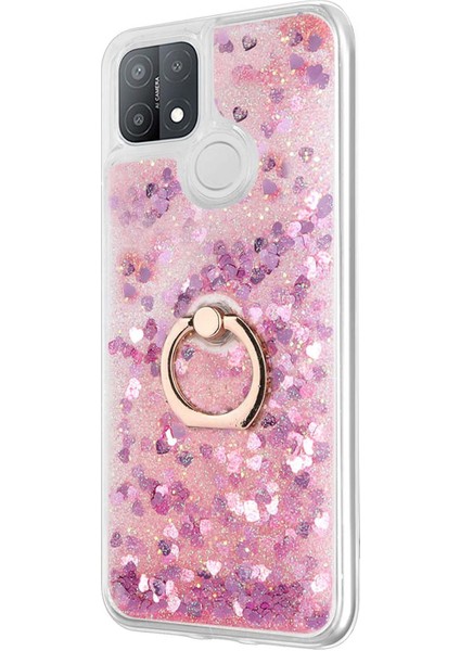 Oppo A15S Kılıf Glitter Liquid Holder Pembe fiyatları