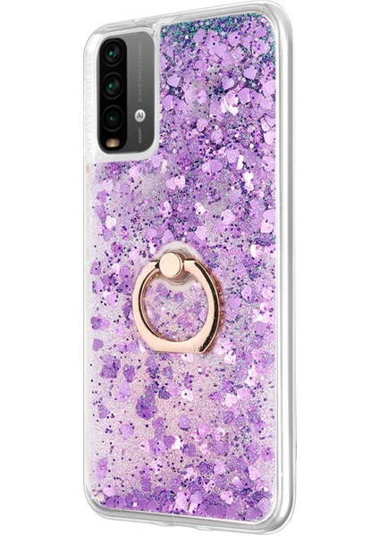 Xiaomi Redmi Note 9 4g Kılıf Glitter Liquid Holder Mor fiyatları