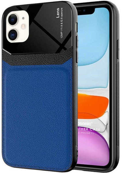 Apple iPhone 11 Kılıf Uniq Leather Lacivert