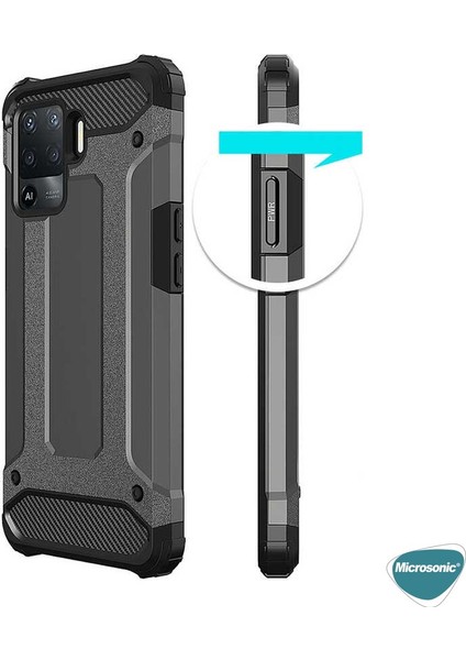 Oppo Reno 5 Lite Kılıf Rugged Armor Gümüş