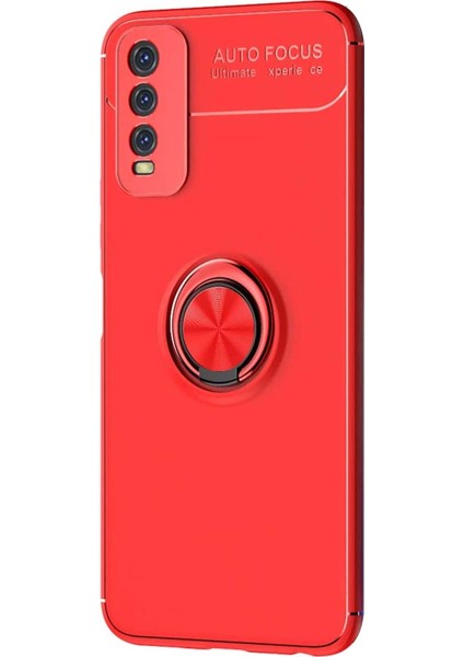 Vivo Y20S Kılıf Kickstand Ring Holder Kırmızı fiyatları