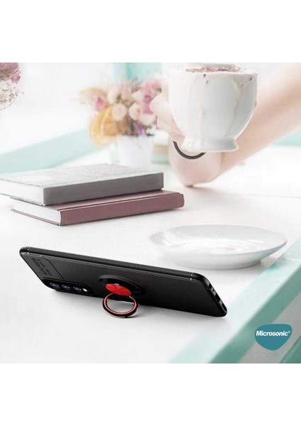 Vivo Y20S Kılıf Kickstand Ring Holder Kırmızı modelleri