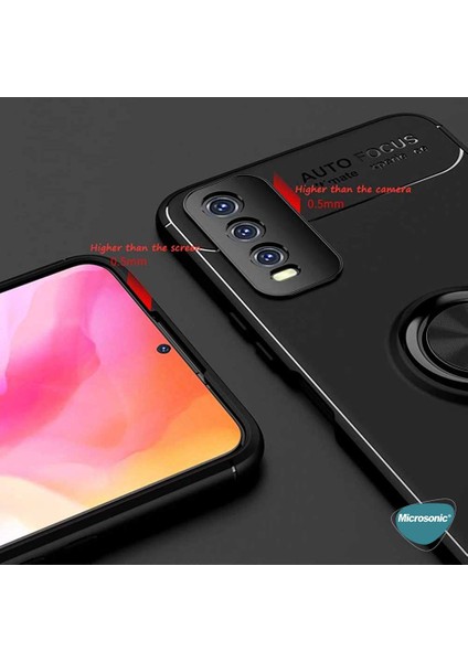 Vivo Y20 Kılıf Kickstand Ring Holder Kırmızı