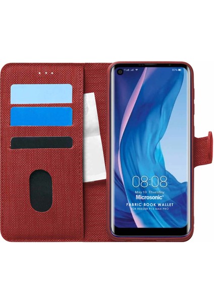 Reeder P13 Blue Max Pro Kılıf Fabric Book Wallet Kırmızı