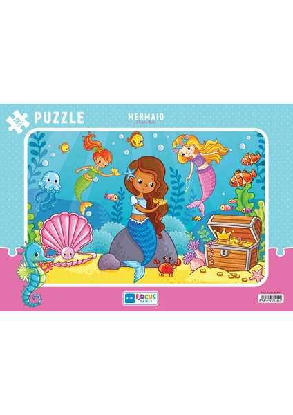 Blue Focus Frame Puzzle Deniz Kızı 30 Parça