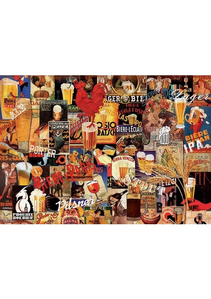 Puzzle Vintage Beer Collage 1000 Parça Puzzle