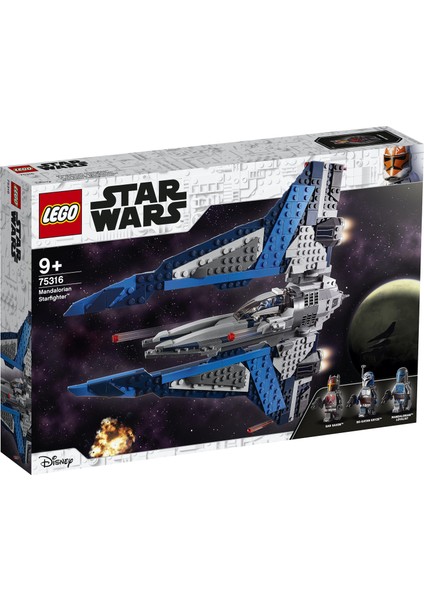 ® Star Wars# Mandalorlu Starfighter# 75316 - Çocuklar için 3 LEGO® Minifigürlü Yaratıcı Oyuncak Yapım Seti (544 Parça)