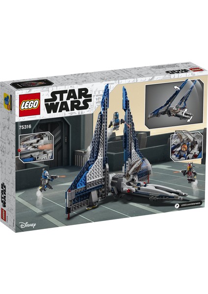 ® Star Wars# Mandalorlu Starfighter# 75316 - Çocuklar için 3 LEGO® Minifigürlü Yaratıcı Oyuncak Yapım Seti (544 Parça)