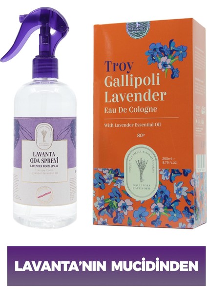 Dr. Lavender 260 ml Lavanta Kolonyası Cam Şişe + Lavanta Oda Spreyi 400 ml