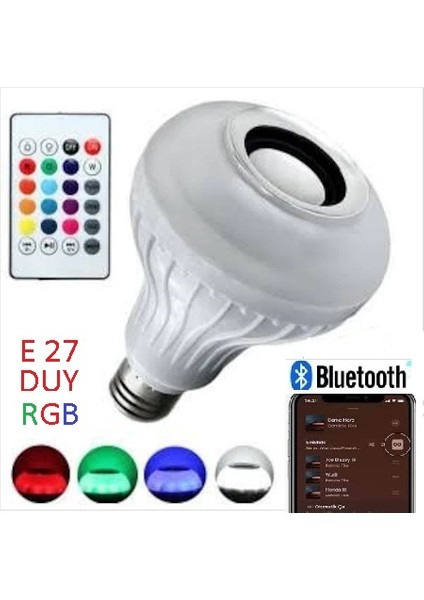 Bluetooth Hoparlör Kumandalı LED Lamba
