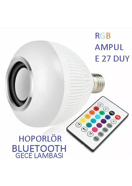 Bluetooth Hoparlör Kumandalı LED Lamba