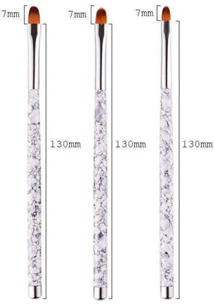 Protez Tırnak Uv Gel Fırça Seti 3'lü modelleri
