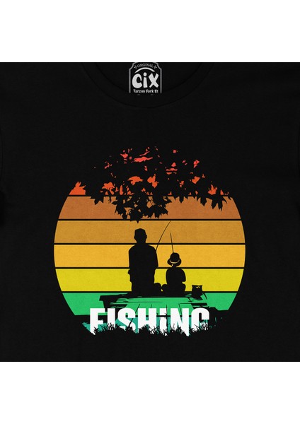 Baba Oğul Balıkçılık Siyah T-Shirt modelleri