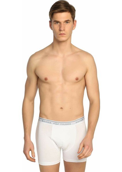 10 Adet Beyaz Renk Likralı Boxer