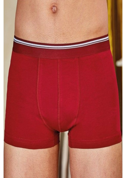 2 Adet Bordo Renk Likralı Boxer