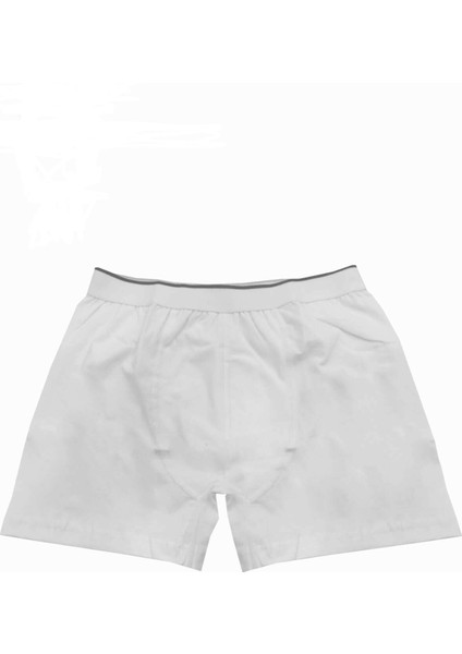 Beyaz Renk Likralı Boxer