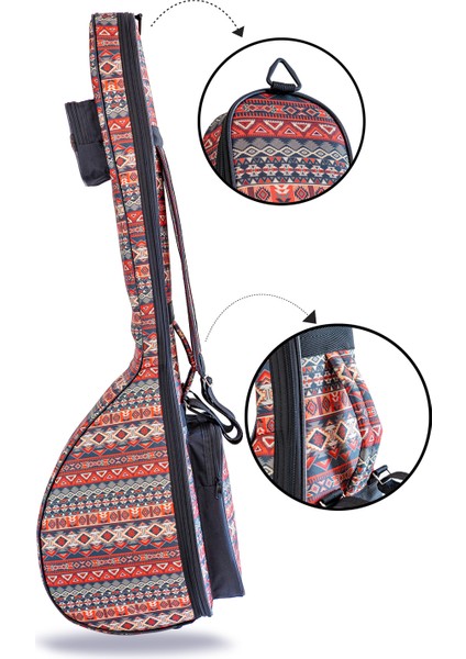 Pandura Müzik Profesyonel Gigbag Kısa Bağlama Kılıfı Otantik