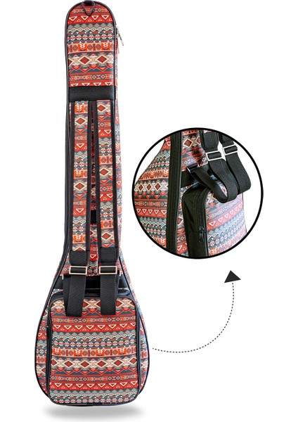 Pandura Müzik Profesyonel Gigbag Kısa Bağlama Kılıfı Otantik